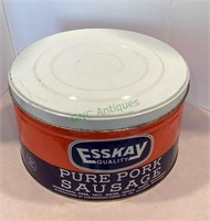 Vintage ESSKAY quality tin Pure Pork Sausage tin