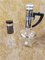 2PC MID CENTURY COFFEE CARAFE AND PYREX PITCHER