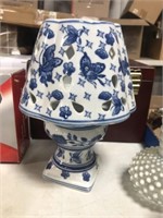 BLUE AND WHITE CANDLE LAMP