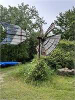 Satellite Dish Windmill w/Tail & Post (BRING YOUR