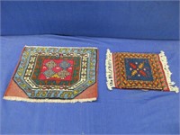 2 small mid-east wool mats - rugs