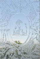 Etched Glass Bunny Rabbit Window Panel