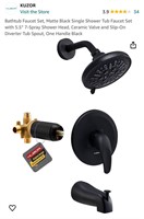 Bathtub Faucet Set, Matte Black Single Shower Tub