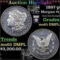*Highlight* 1897-p Morgan $1 Graded GEM Unc DMPL