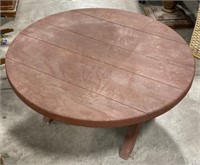 (AF) Circular Wood Table. 33” x 16”