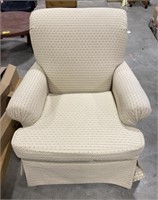 (AF) Vintage White Cloth Rocking Lounge Chair