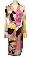 Vintage 1970s EMILIO PUCCI Silk Color Block Dress
