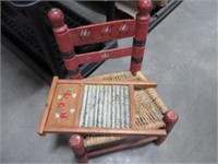 Old wooden chair and washboard