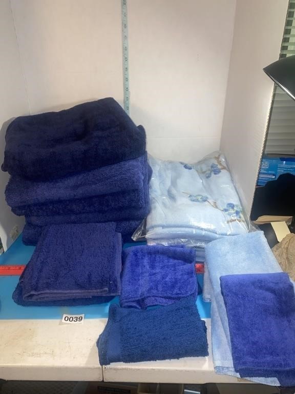 New coordinating navy and light blue towels