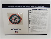NFL Miami Dolphins 25th Anniversary Patch Official