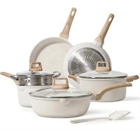 CAROTE Pots and Pans 10 pc Set white granite