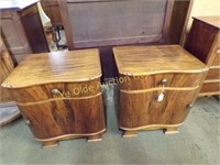 Mahogany Deco Bedside Cabinets With Beautiful