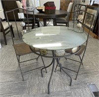 Metal Bistro Set with Mirrored Top