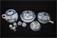 9pcs M.A. Hadley Cow & Pig Pottery Dishes,