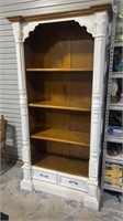 White Carved Open Front Bookcase