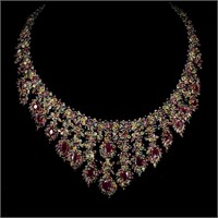 Natural Top Red Ruby & Fancy Sapphire 728 Cts Neck