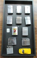 Tray of Misc Lighters, some Advertising