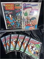 6 Amazing Spiderman Minis & 2 VTG Superman Comics