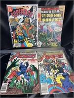 Superboy, SpiderMan Iron Fist, 2 Avengers Comics