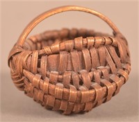 Fine Antique Miniature Woven Oak Splint Basket.