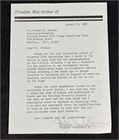 Signed Letter From Douglas MacArthur II