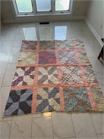 Vintage Hand Made Quilt 80” x 67”