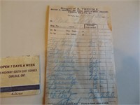 1904 Grocery Receipt / Match Book