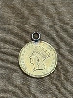 1873 $1 INDIAN PRINCESS GOLD COIN