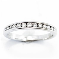 14k White Gold & Diamond Band Ring