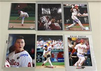 6pc Signed Philadelphia Phillies Baseball Photos