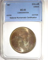 1967 Dollar NNC MS66 Confederation