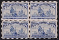 US Stamps #233 Mint NH, CV $580 (as 4 NH singles)