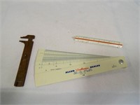Mini Pocket Triangular Engineer Scale Ruler w/Case