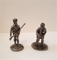 FRANKLIN MINT PEWTER THE PATHFINDER & THE TRAPPER
