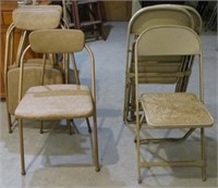 8 Metal Folding Chairs, 4 Cushioned