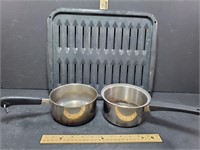 Broiler Pan And 2 Small Coking Pots