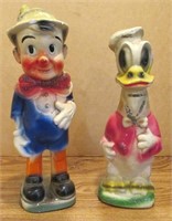 Antique Chalkware Pinnochio & Donald Duck
