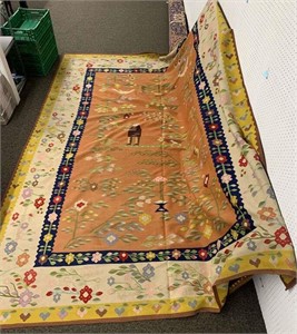 Large Woven Floral Area Rug