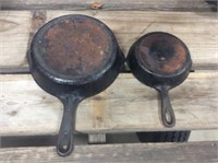 Wagner #6 & Unmarked #3 Cast Iron Skillets