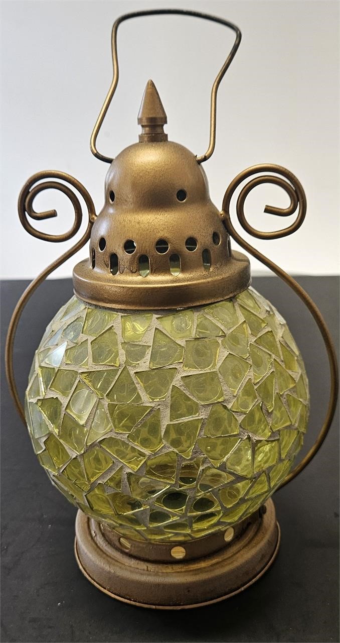 small yellow glass  lantern