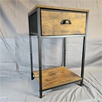 Lightweight End Table w/Cloth Drawer -chip on top