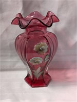 Fenton Hand Painted Flowers vase #2