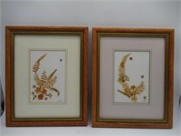 PAIR OF PRESSED FLOWER PICTURES