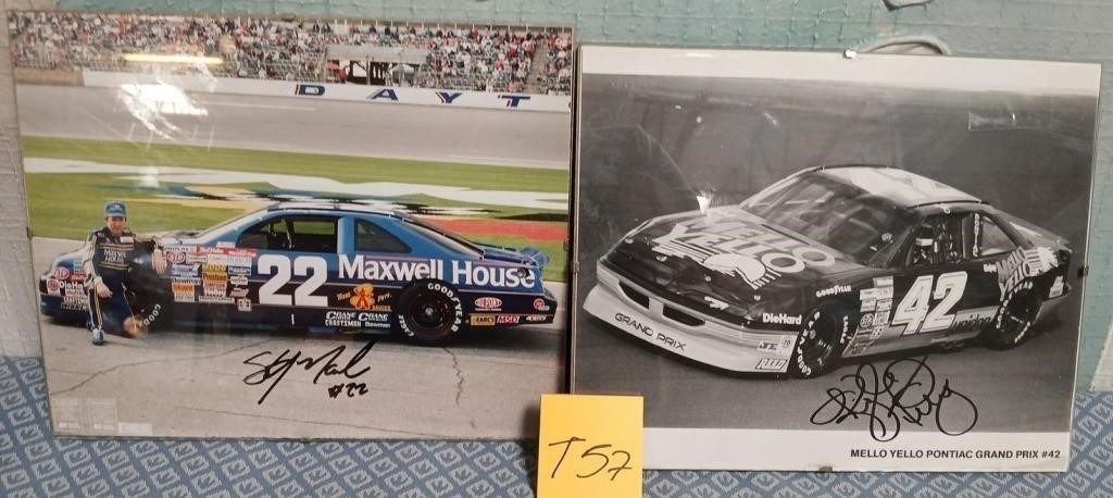 11 - 2 AUTOGRAPHED RACE CAR PRINTS (T52)