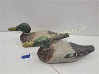 (2) WOODEN DUCK DECOYS MISSING EYES