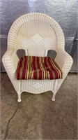 Hampton Bay White Plastic Wicker Chair