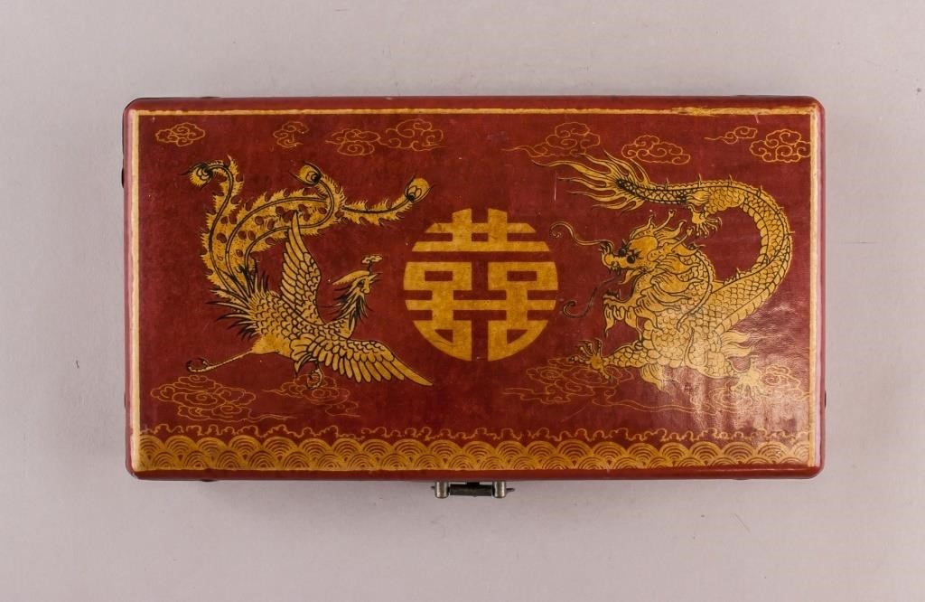 Chinese Fine Red Lacquer Longevity Box