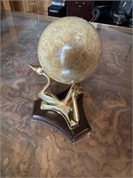 Neo Classical Swan Brass Marble Table Globe