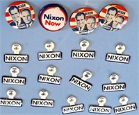 NIXON PRESIDENTIAL ELECTION METAL PINS & TAGS LOT