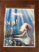 Mermaid 8.5x11" photo print mounted as pictured